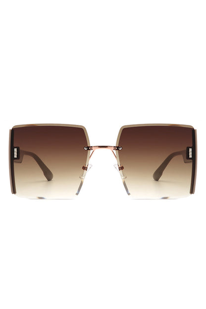 Lyris - Square Rimless Oversize Chic Women's Fashion Sunglasses